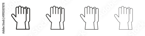 Glove icon, thin line symbols. eps 10 vector