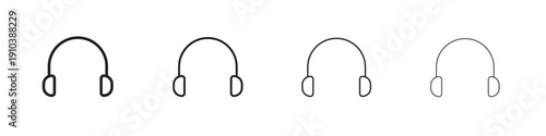 Headphone icon, thin line symbols. eps 10 vector