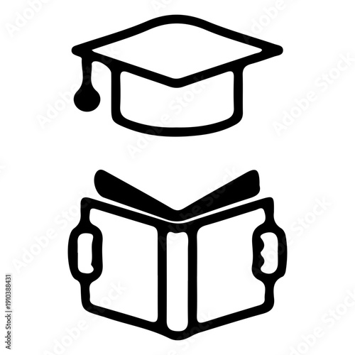 Graduation Cap And Book Icon