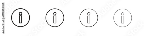 Info icon, thin line symbols. eps 10 vector