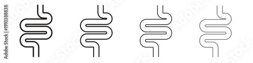 Intestines icon, thin line symbols. eps 10 vector