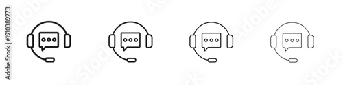 Live chat icon, thin line symbols. eps 10 vector