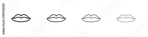 Lips icon, thin line symbols. eps 10 vector