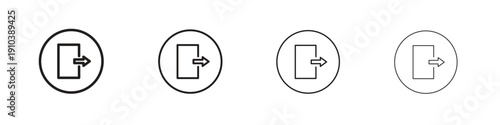 Logout icon, thin line symbols. eps 10 vector
