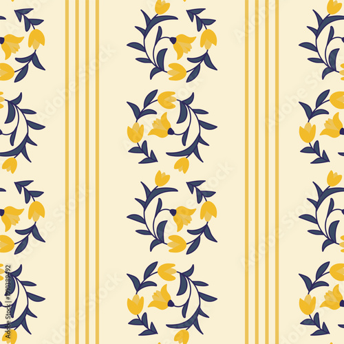 Seamless decorative elegant pattern with tulips. Print for textile, wallpaper, covers, surface. Retro stylization. For fashion fabric.