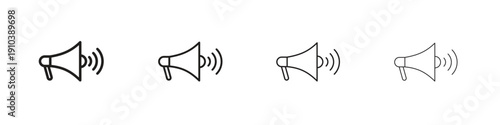 Megaphone icon, thin line symbols. eps 10 vector