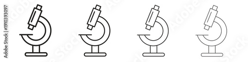 Microscope icon, thin line symbols. eps 10 vector