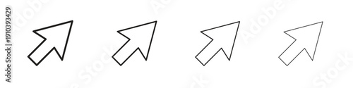 Mouse pointer icon, thin line symbols. eps 10 vector