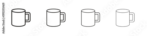 Mug icon, thin line symbols. eps 10 vector