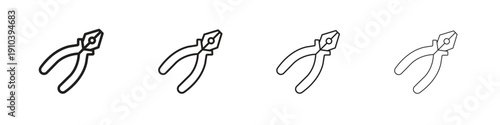 Pliers icon, thin line symbols. eps 10 vector