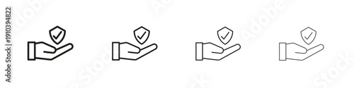 Policyholder icon, thin line symbols. eps 10 vector