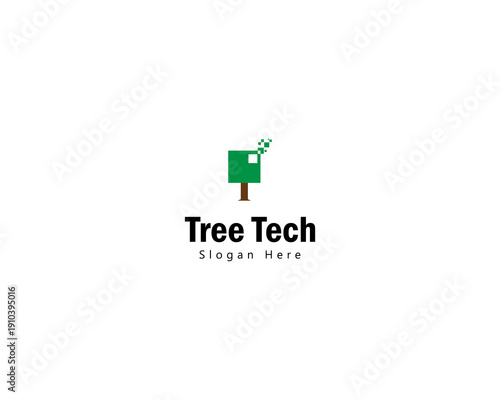 creative logo design digital tree,pixel,technology, abstract, logo design template,icon, vector, symbol, creative idea.