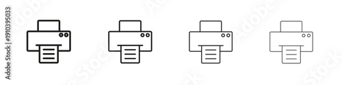 Printer icon, thin line symbols. eps 10 vector