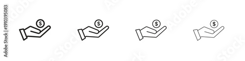 Profit icon, thin line symbols. eps 10 vector