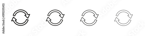 Recycle icon, thin line symbols. eps 10 vector