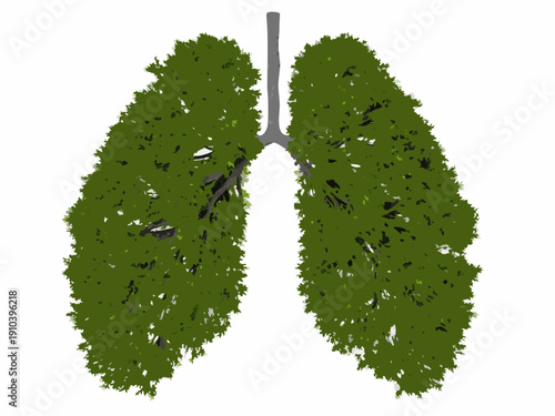 Lungs shaped like a tree symbolizing breath and environmental health