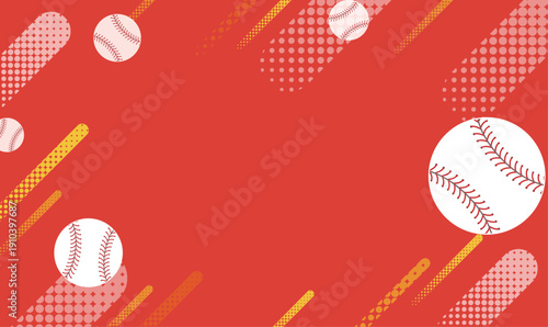 ポップな野球背景イラスト