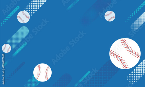 青い野球背景イラスト