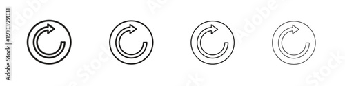 Refresh icon, thin line symbols. eps 10 vector