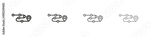 Roadmap icon, thin line symbols. eps 10 vector