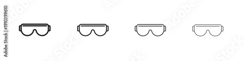 Safety goggles icon, thin line symbols. eps 10 vector