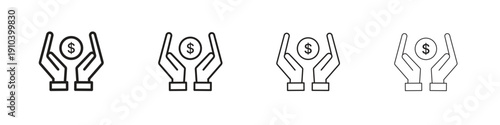 Savings icon, thin line symbols. eps 10 vector
