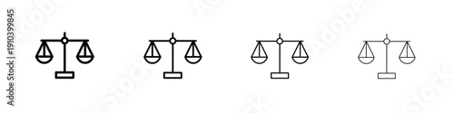 Scales icon, thin line symbols. eps 10 vector
