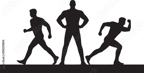  Determination and Strong Will Human Silhouette Set – Motivation and Success Mindset Concept Vector Illustration