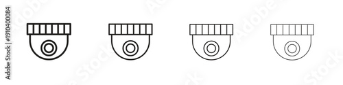 Security camera icon, thin line symbols. eps 10 vector