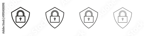 Security lock icon, thin line symbols. eps 10 vector