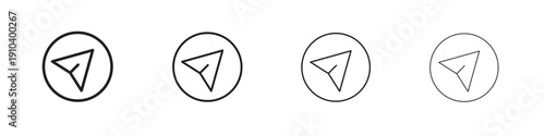 send Message icon, thin line symbols. eps 10 vector