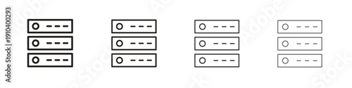 Server rack icon, thin line symbols. eps 10 vector