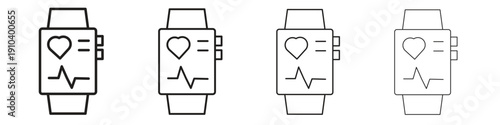 Smartwatch icon, thin line symbols. eps 10 vector