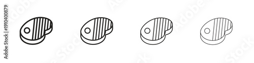 Steak icon, thin line symbols. eps 10 vector