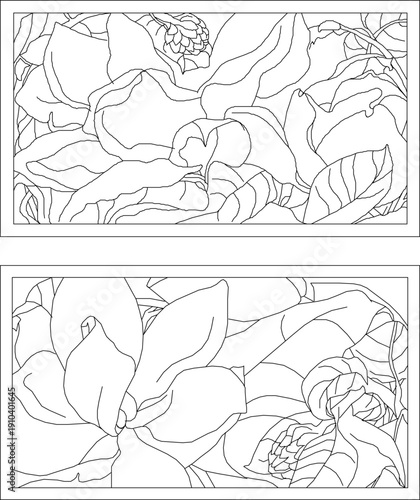 vector sketch illustration silhouette design decoration painting natural plant abstract modern interior accessories