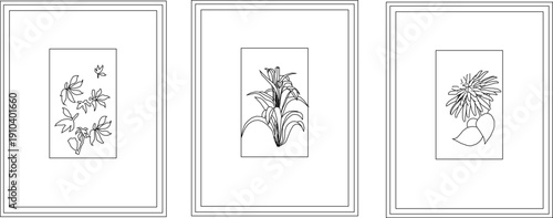 vector sketch illustration silhouette design decoration painting natural plant abstract modern interior accessories