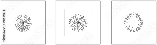 vector sketch illustration silhouette design decoration painting natural plant abstract modern interior accessories 