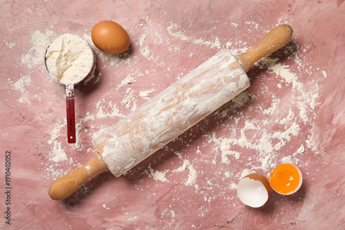 Rolling pin with eggs and m...