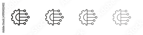Technology icon, thin line symbols. eps 10 vector