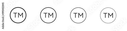 Trademark icon, thin line symbols. eps 10 vector