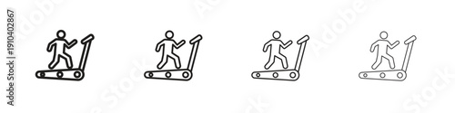 Treadmill icon, thin line symbols. eps 10 vector