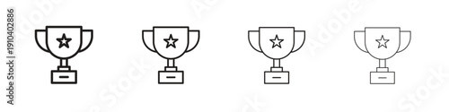 Trophy icon, thin line symbols. eps 10 vector