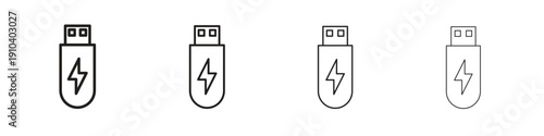USB icon, thin line symbols. eps 10 vector