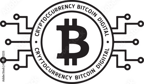 A stylized representation of a bitcoin symbol surrounded by circuit-like patterns.
