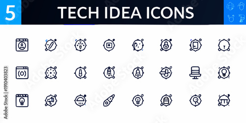 Collection of modern tech icons for innovative projects and presentations