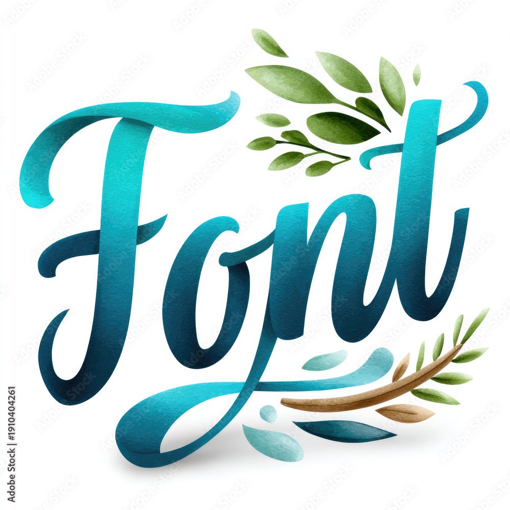 Obraz premium Elegant blue script 