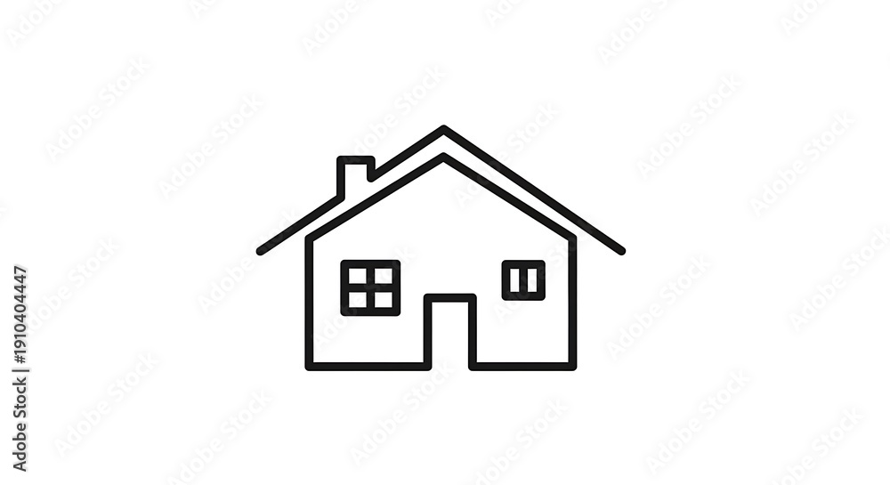 Obraz premium Simple line drawing of a house.