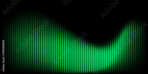 3D black green techno abstract background overlap layer on dark space with glowing lines decoration. Modern graphic design element hexagon style concept for web, poster, flyer, card, or brochure cover