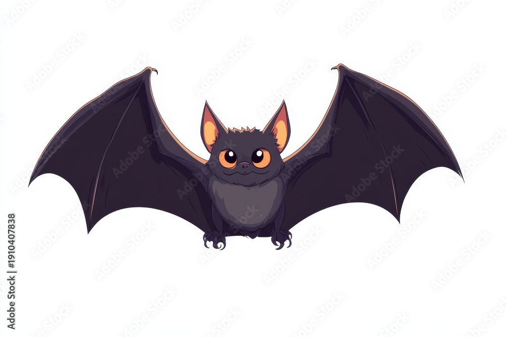 Obraz premium Cartoon Bat with Wings Spread
