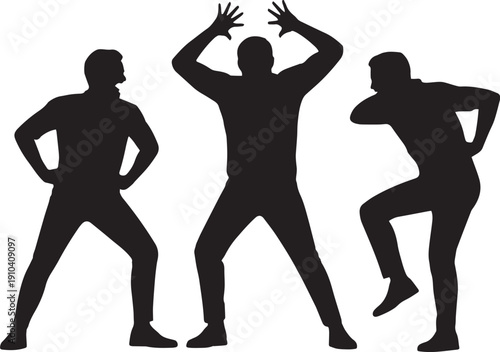 Anger and Frustration Human Silhouette Set – Intense Emotional Reaction Concept Vector Illustration